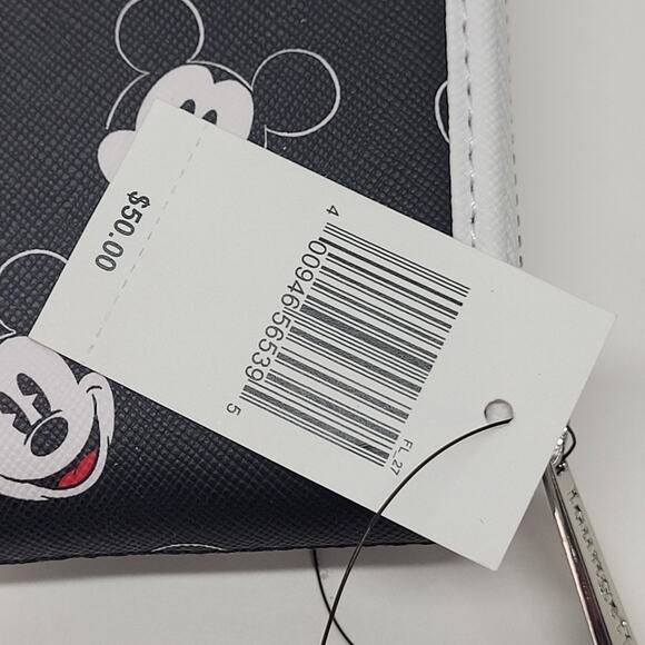 Disney Parks Loungefly Mickey Mouse All Over Mickey Face Black Wallet NWT - Picture 6 of 11